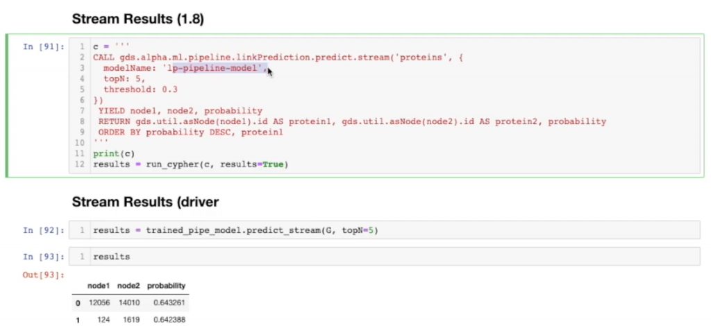 Streaming results in Neo4j graph data science library