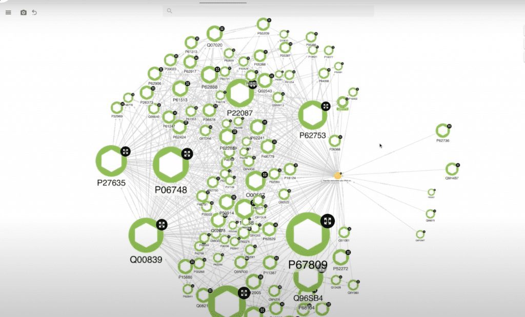 Protein-protein interaction graph with increased size multiplier