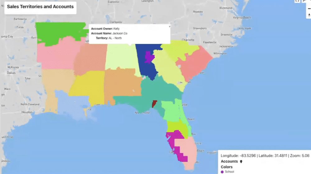 Map of southwest United States