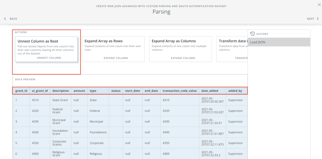 Finalize the Connector for Domo JSON setup