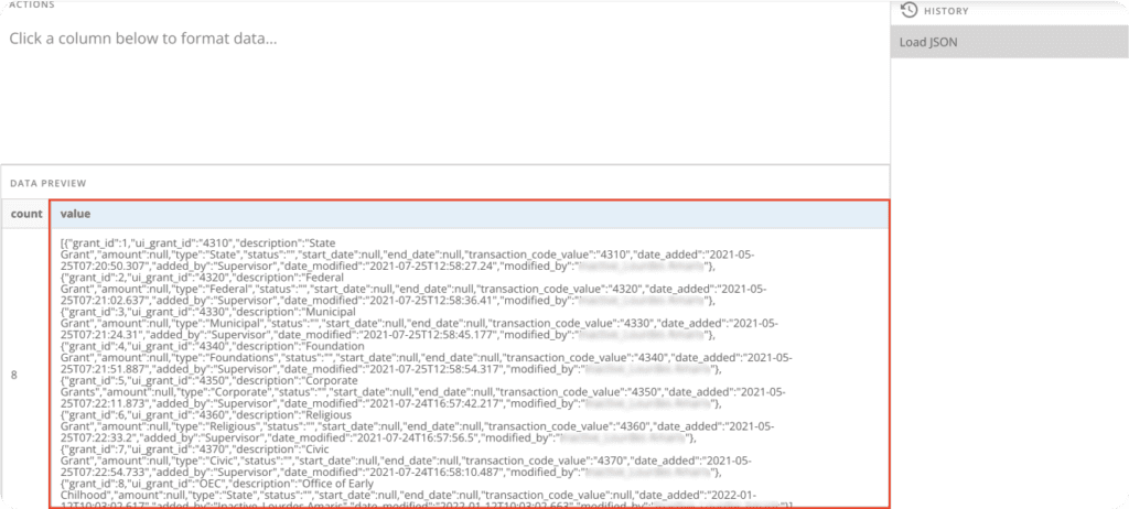 Configure the JSON connector from Domo