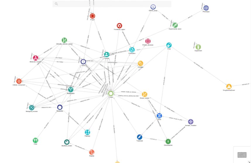 Knowledge graph of protein interactions