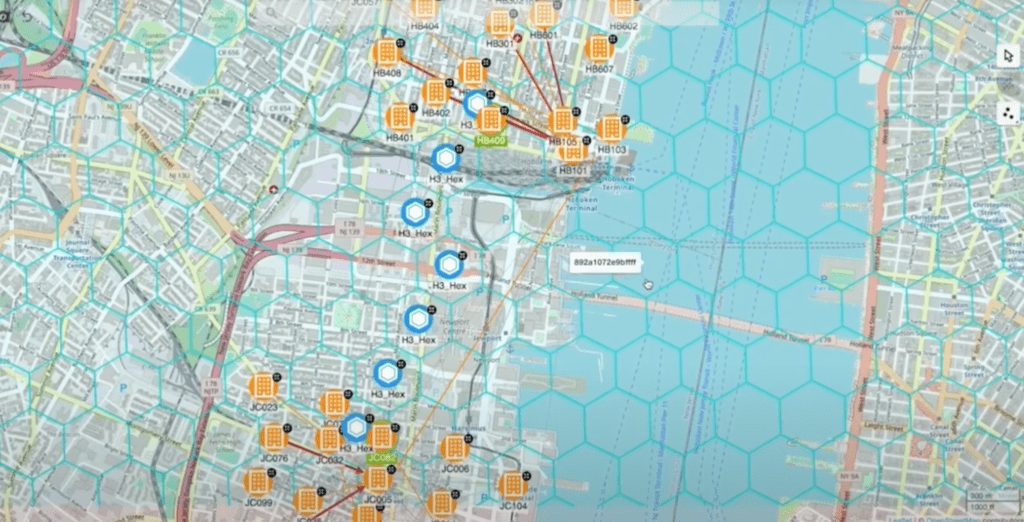 h3 grid grid system mapping shortest path between two bike stations