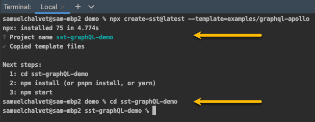 Creating the SST template for our Neo4j GraphQL API