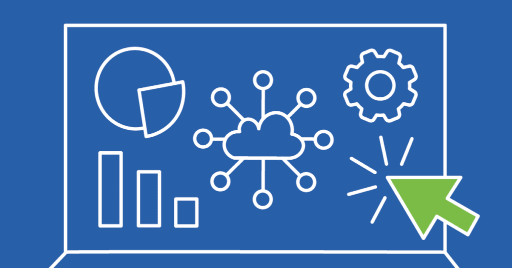 Business Intelligence Dashboards illustration using widgets of charts and graphs